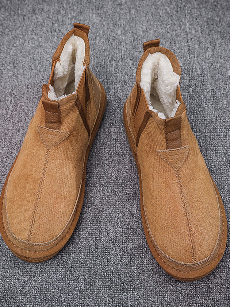 ANTI-SKI BOOTS MENS 2024 NEW WINTER FLEECE THICKENED BOOTS MENS COTTON SHOES KOREAN VERSION OF WARM BOOTS TIDE