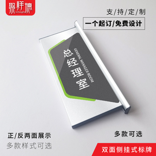 侧挂式竖向科室牌 总经理室科室牌 墙贴科室牌铝合金型材科室牌 办公室公司门牌学校门牌订制科室牌定做