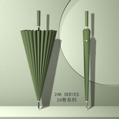 雨伞定制LOGO男士 双人大号手动24骨皮质直杆长柄伞加固抗暴雨女