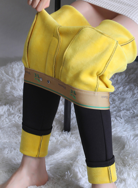 VC柠檬加绒加厚润肤裤5XL200斤小黑裤秋冬新款高腰显瘦外穿打底裤