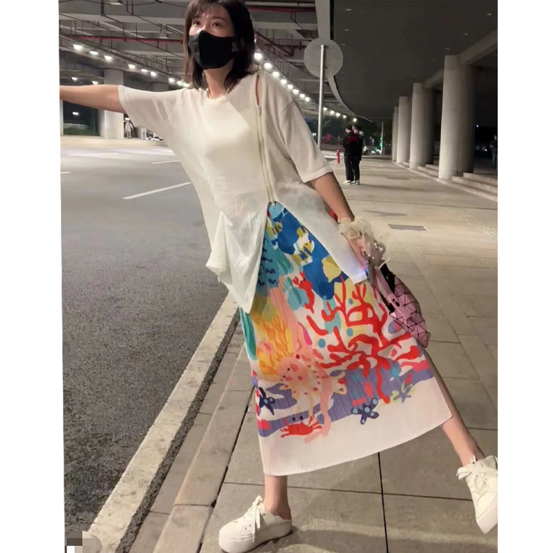 泰国旅游花裙沙滩裙褶皱