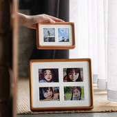洗照片做成相框实木宫格高级感摆件打印照片diy定制木质儿童摆台