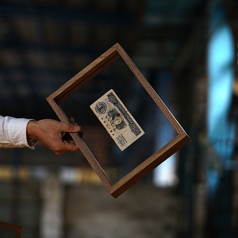 实木透明相框，双面可视