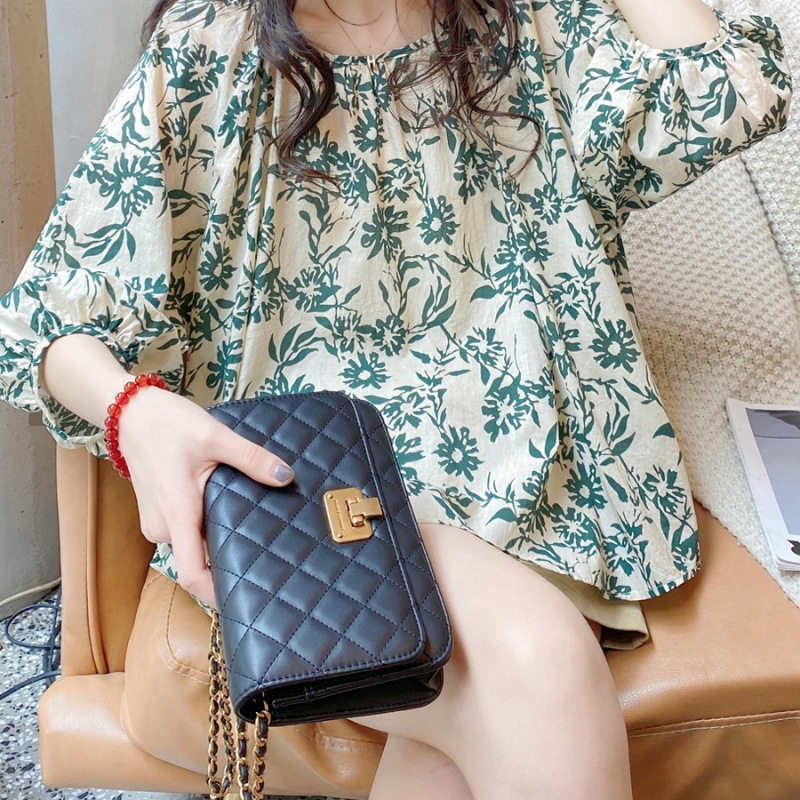 2026新款夏季韩版宽松套头甜美灯笼袖碎花棉麻衬衫娃娃衫上衣