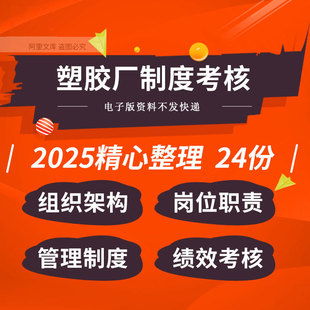 塑胶厂组织架构图岗位职责工作流程管理制度质量手册绩效考核表格