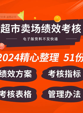 连锁超市便利商店商场营运采购部门店长员工绩效考核KPI指标表格