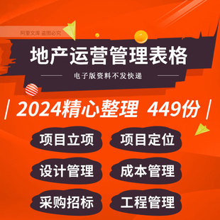 地产项目立项可研报告产品定位人力财务设计成本采购招标管理表格