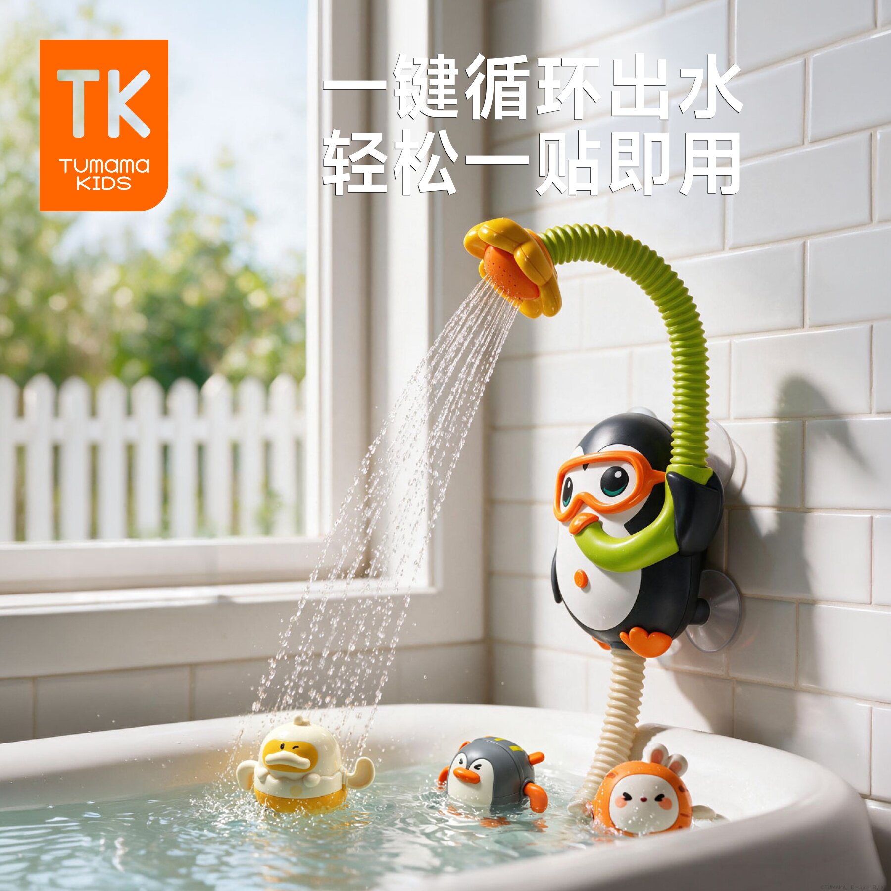 TumamaKids宝宝洗澡玩具婴儿花洒儿童戏水电动喷水淋浴喷头男女孩