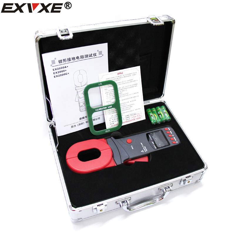 意力钳形数字接地电阻测试仪EX2000C/HA+防雷接地电阻仪回路电阻