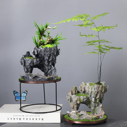 铁艺悬浮挂式花盆创意迷你发财树家居客厅装饰文竹多肉花盆造景盆