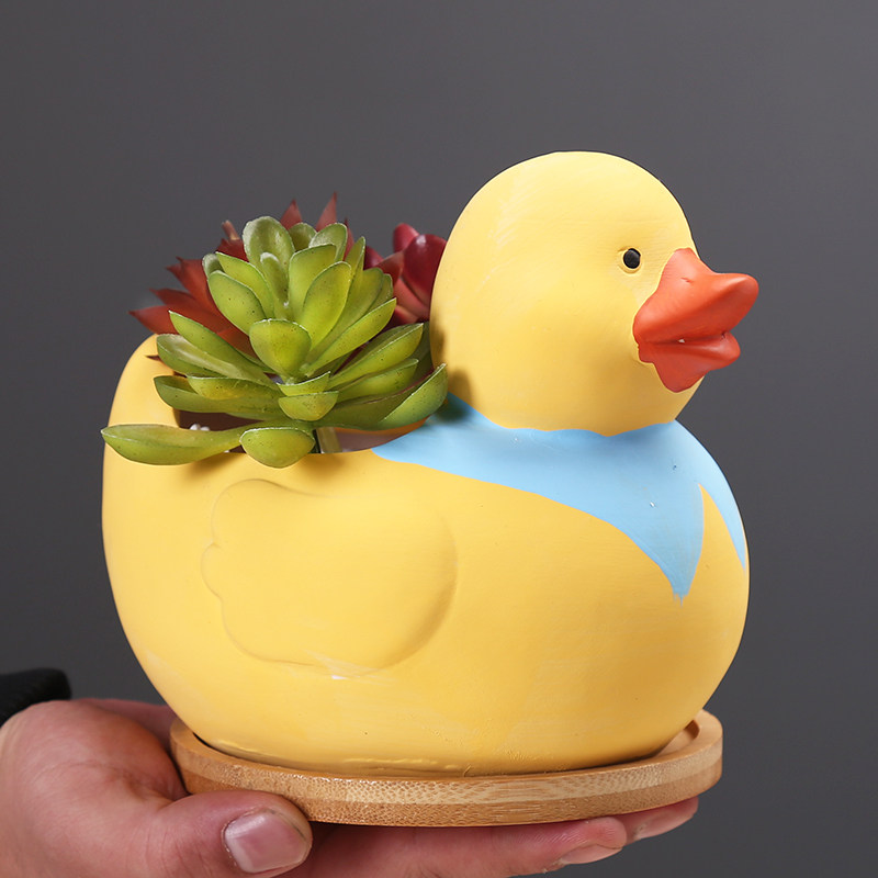 卡通动物多肉花盆陶瓷创意个性幼儿园盆栽小花器可爱室内植物花盆