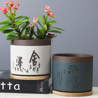 陶瓷直筒特价兰花包邮紫砂花盆