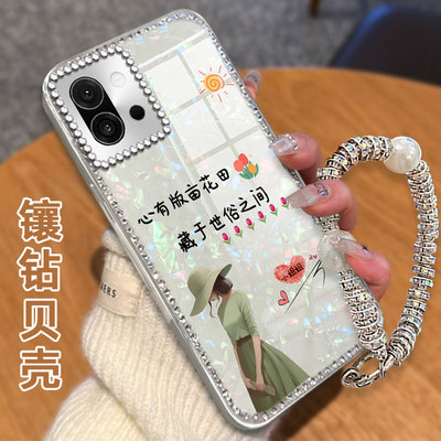 水钻镶钻贝壳纹适用oneplus一加13T手机壳新款12女款Ace2Pro全包9rt网红AcePro/2025年11高级感Ace2防摔