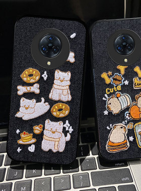 秋冬布艺真刺绣适用vivoNEX3手机壳防摔S20/2026年Y300+女款X7高级感NEX旗舰版情侣S30mini保护套Y200i保暖