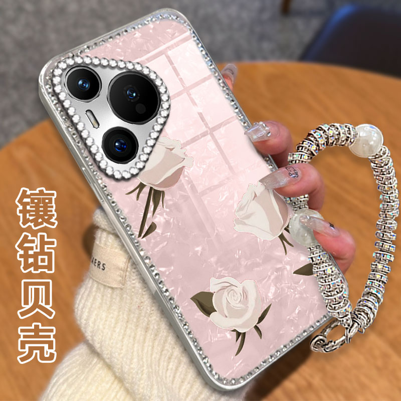 高级感电镀贝壳纹镶钻  不掉漆 不掉色