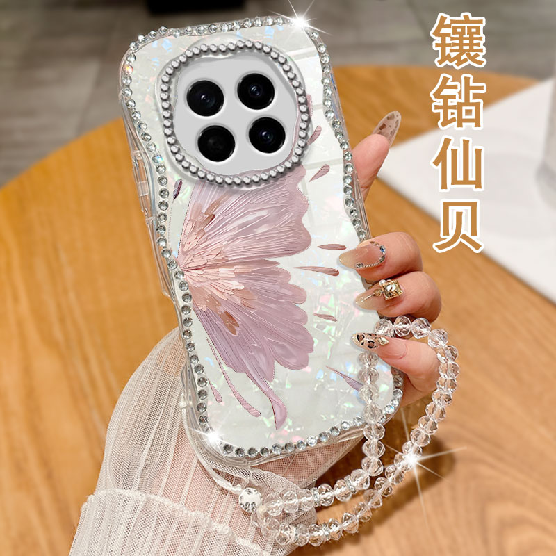 奶油纹镶钻贝壳，不掉钻，不发黄