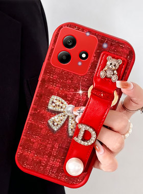 2026红色新年布艺小香风适用Redmi红米Note14手机壳本命年12极速版外壳8喜庆12过年9A春节2毛绒12全包10