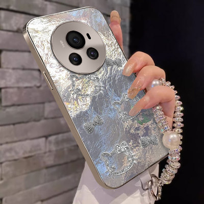 镀银直边冰川纹适用荣耀Magic6手机壳外壳华为50Pro新款10SE/2025年200Pro高级感80Pro女款9Pro全包8网红