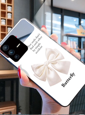 带镜子蝴蝶结镜面适用vivo S12手机壳s12pro白色s15e新款s10潮牌s9女s7个性s6创意s5防摔s1夏天x70pro十+/x80