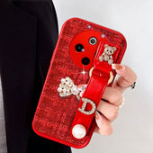 2026新年布艺小香风适用vivoY500手机壳外壳Y300i针织Y300 高级感Y200T本命年s12春节Y70s喜庆S30mini防摔