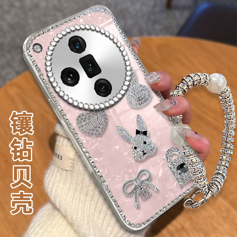 高级感电镀贝壳纹镶钻  不掉漆 不掉色