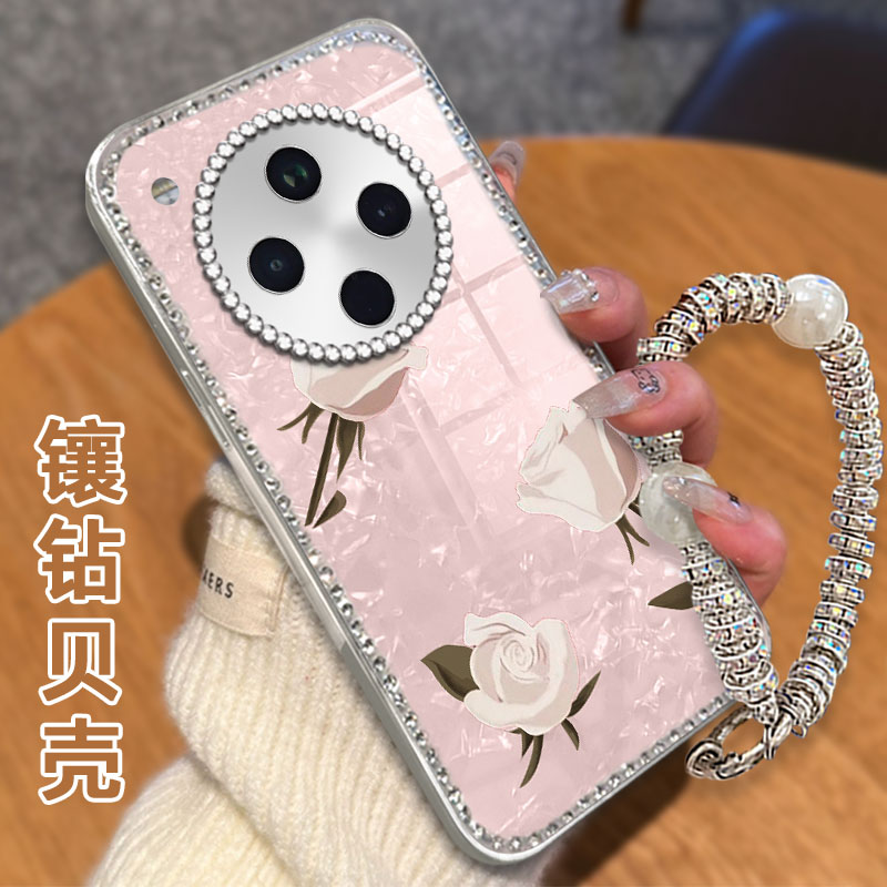 高级感电镀贝壳纹镶钻  不掉漆 不掉色