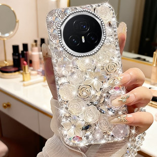 2026高端镶钻适用荣耀MagicV3手机壳网红P60Art新品90女款400Pro满钻P70新款300ultra奢华50SE防摔pura80Pro+