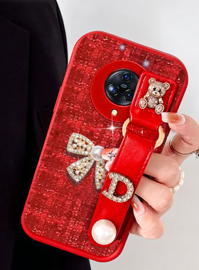 2026红色新年布艺小香风适用vivoNEX3手机壳防摔Y200保护套Y300+/2026年S19高级感Y300GT毛绒T2x本命年Y3结婚