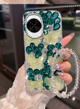 绿色小清新水钻适用华为nova14手机壳全包14ultra高级感9保护套12s新品13防摔11Pro镶钻12外壳12pro女款