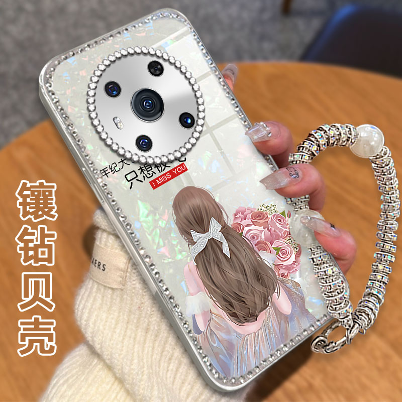 高级感电镀贝壳纹镶钻  不掉漆 不掉色