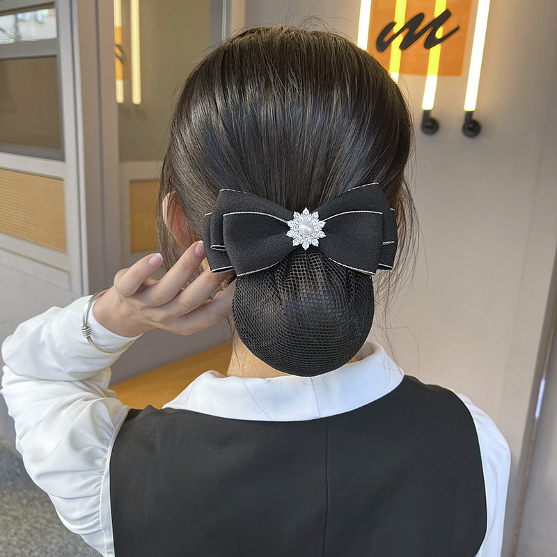 头花女职业护士发网新款银行空乘盘头发网兜发饰服务员高级感头饰