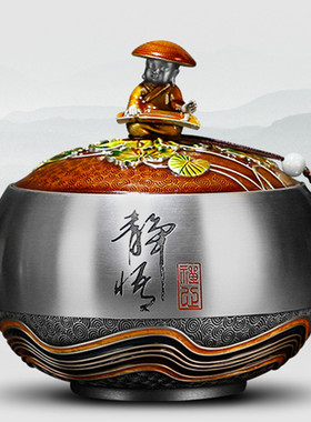 纯锡茶叶罐客户退休纪念品定制