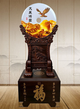 玉石祝福新中式客厅办公室