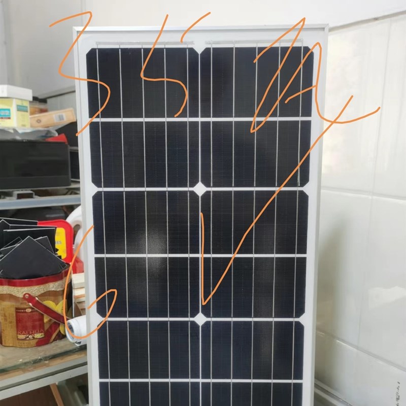 太阳能板6V10V-60W/15W20W/35瓦钢化板多晶硅光伏发电板 室外养鱼