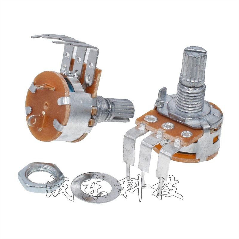 单联带开关WH148弯脚B5K B10K B50K B100K B500K 可调电阻电位器