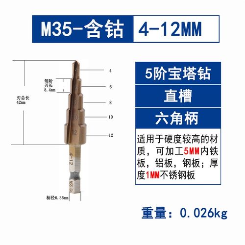 M35含钴不锈钢开孔器 Co阶梯钻出口镀钛塔钻多功能三角钻头高硬度