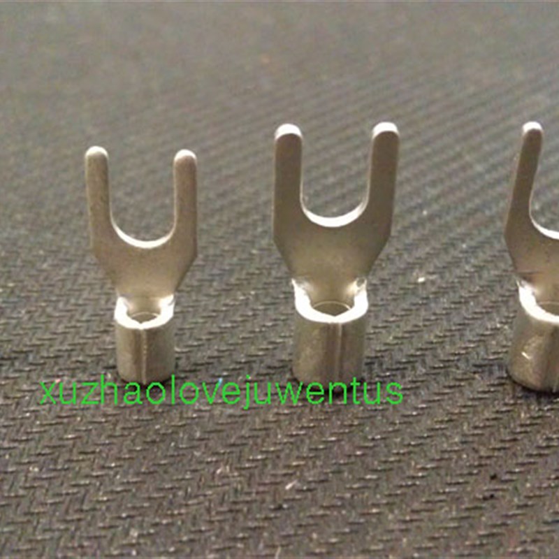 SNB2-5S优质裸端头紫铜叉形端子1.5-2.5平方冷压开口Y端子 1000只