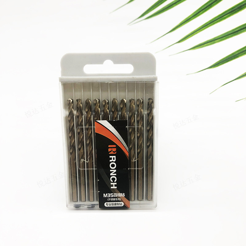 融成含钴钻直柄麻花钻头不锈钢专用高硬度打孔钢铁M35全磨制钻头