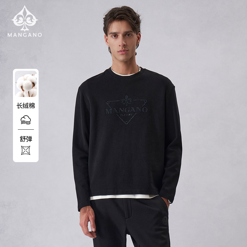 曼加龙新款时尚百搭男士长袖T恤