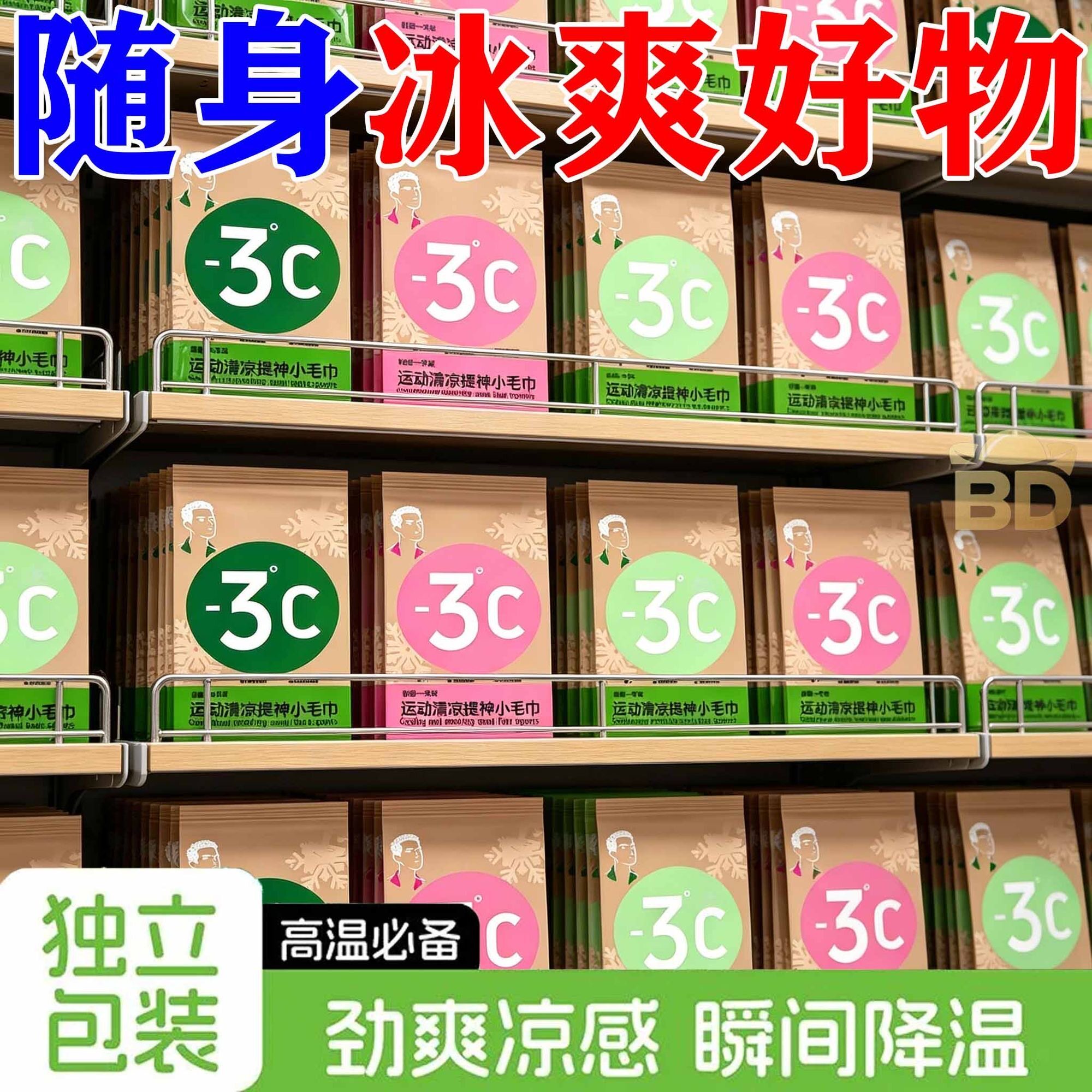 薄荷冰感小毛巾提神冰凉降温毛巾夏日冰感湿毛巾户外止汗运动冰脖