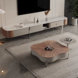 Журнальный столик Kaimiao в форме лепестка, легкий роскошный и элитный чайный домик в средневековом стиле, комбинация журнального столика и приставного столика специальной формы для небольших квартир.