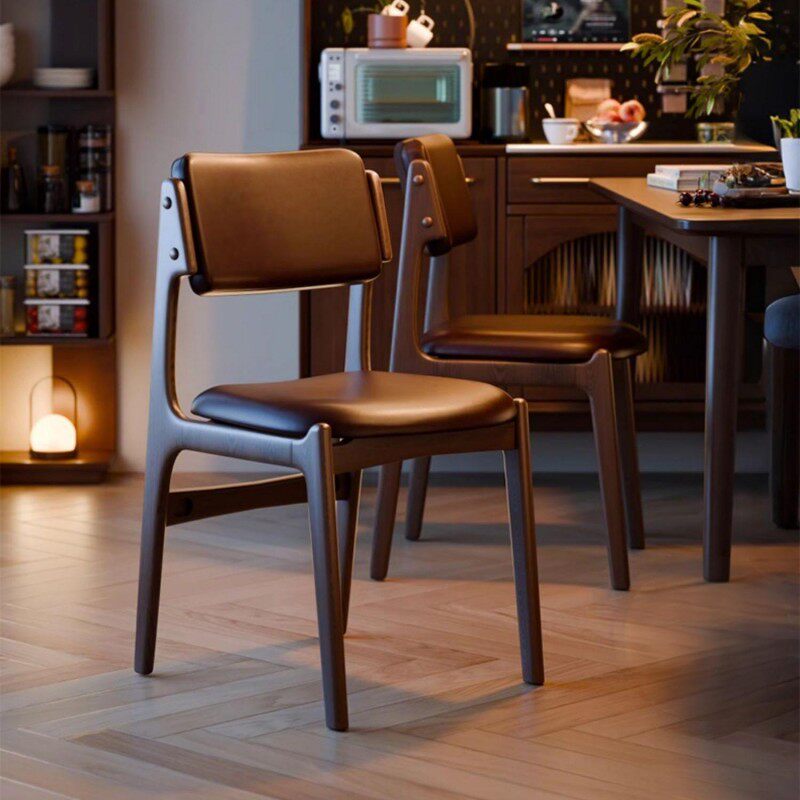 阳漫北欧实木餐椅家用靠背椅轻奢高级感软包新款餐桌餐厅凳子椅子