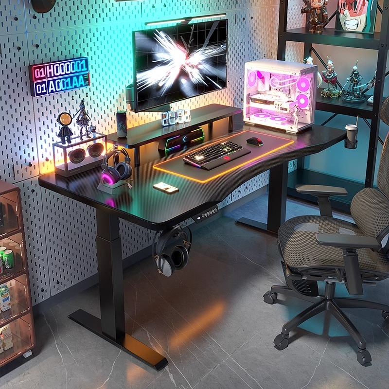 佐识智能电动升降桌电竞电脑桌椅套装家用书桌办公工作台桌子