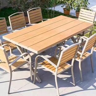 佐识户外塑木桌椅庭院阳台花园防腐木休闲露天室外防水防晒餐桌
