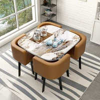 80 грифельно-коричневых квадратных кожаных стульев (грифельная поверхность + полностью автоматическое приготовление чая + четыре стула)