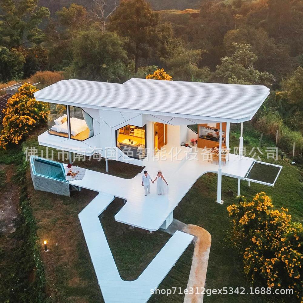 新型移动式太空舱文旅景点露营钢结构别墅模块化苹果舱阳光房酒店