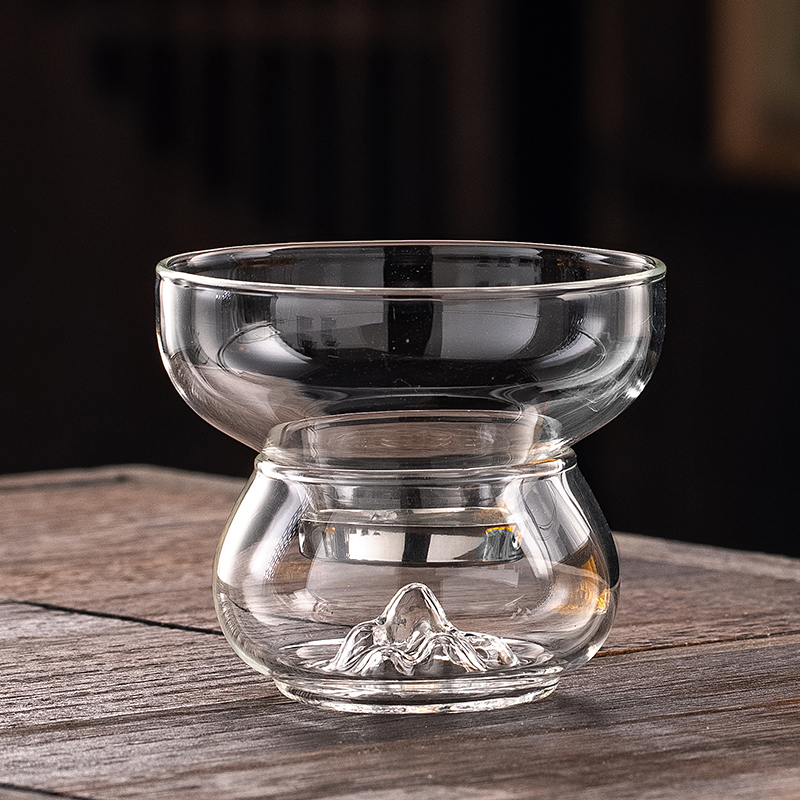 茶具配件耐热高硼硅加厚玻璃茶漏细密过滤网茶滤搭配公.杯滤茶渣