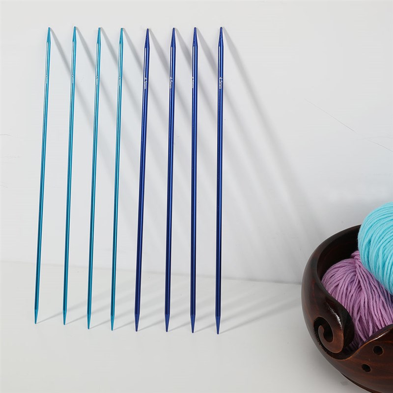彩色氧化铝双头棒针手工编织毛衣针2.75mm-6.0mmO一付4根25cm35cm