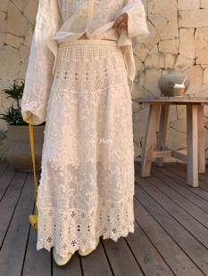 半身裙 26年早春 重工提花蕾丝高腰a字长款 法式 80257 Hers