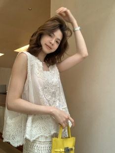 小衫 早春复古度假感提花设计无袖 女80365 Hers 26年夏上新